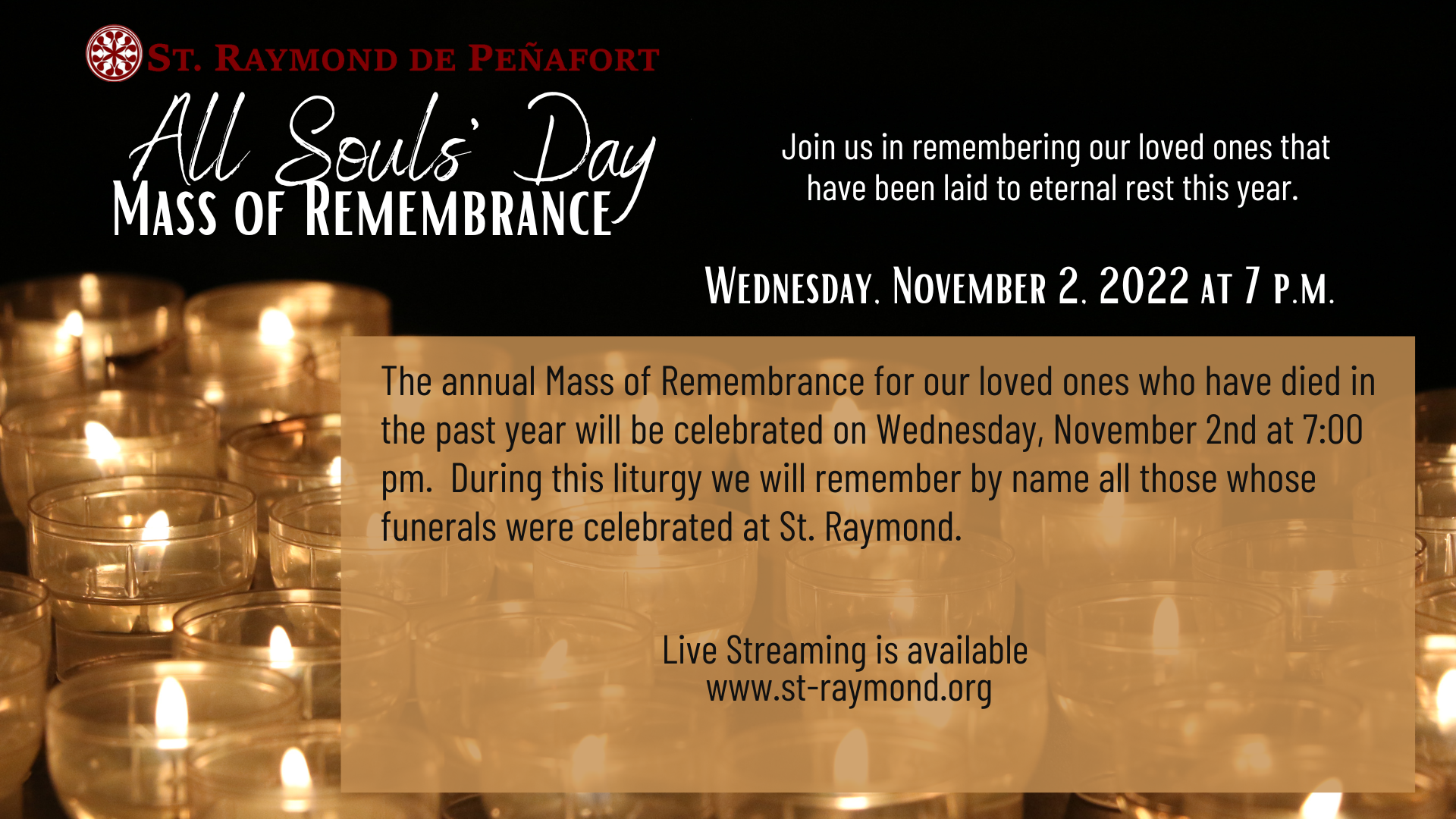 All Souls’ Day Mass of Rembrance Saint Raymond